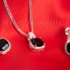 Onyx black earring and necklace