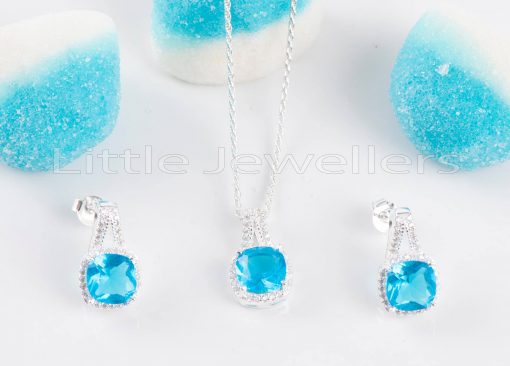 Aquamarine necklace and earring set