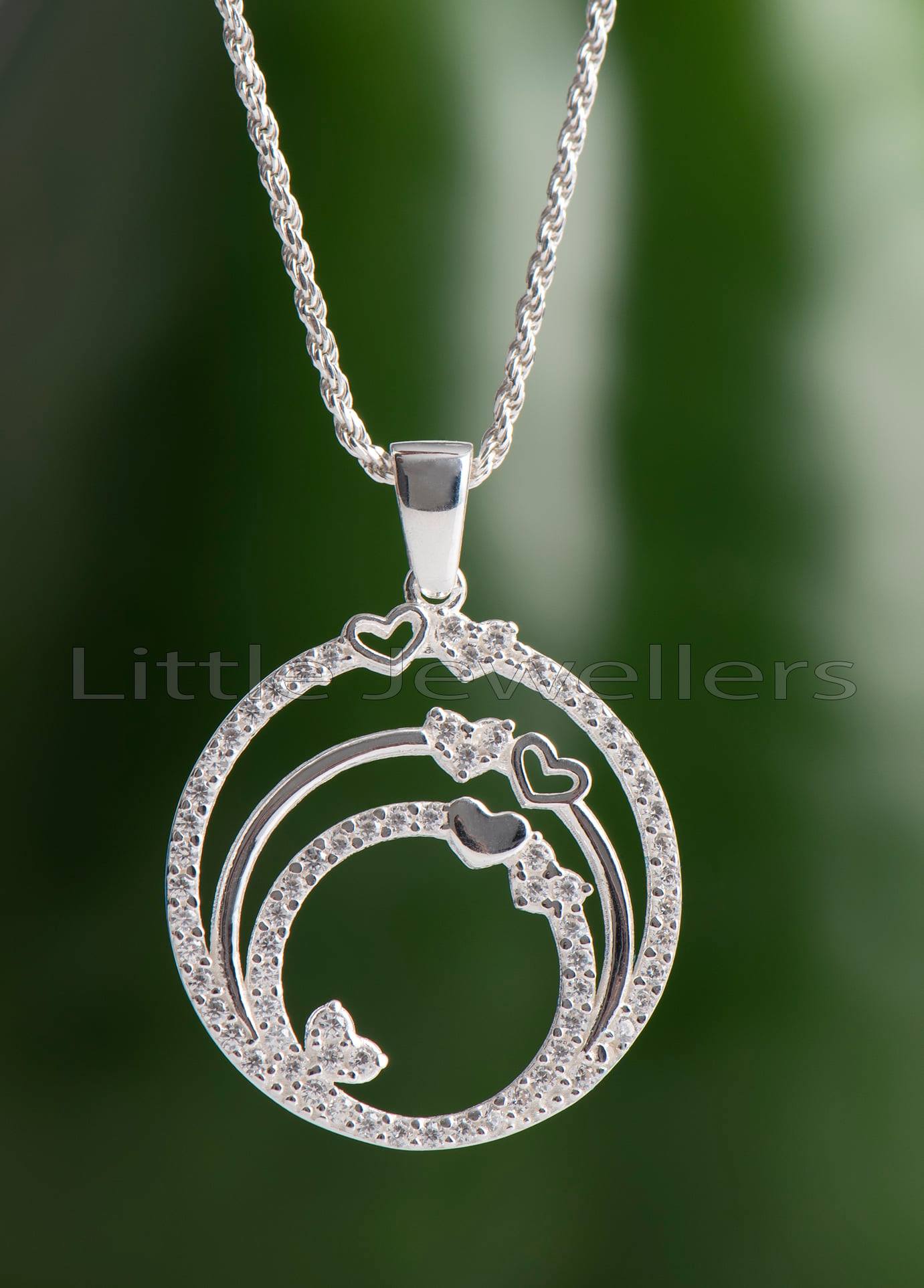 tripple cirtle silver pendant