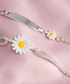 engravable bracelet with a mini sunflower