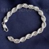 This sterling silver rope chain bracelet is elegantly designed and makes a bold statement.