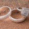 pair of matching sterling silver wedding rings