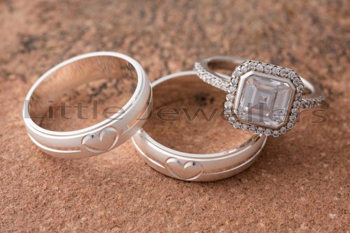 pair of matching sterling silver wedding rings