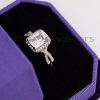 Handcrafted with precision and quality this emerald cut engagement ring is a show stopper