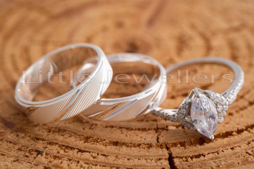This Uniquely brilliantly high polish finish wedding rings will always shine like the love you both share.