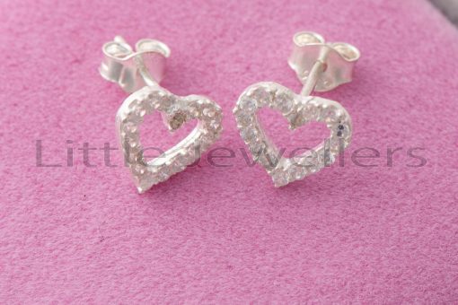 A pair of heart-shaped stud earrings that symbolizes the core of romantic love & affectionate emotion