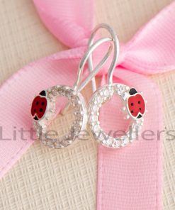  A charming pair of red ladybug earrings for children, that have a lever-back closure for secure & easy wear.