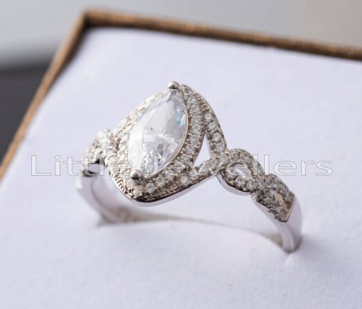 A Marquise cut Sterling Silver engagement ring for the perfect woman