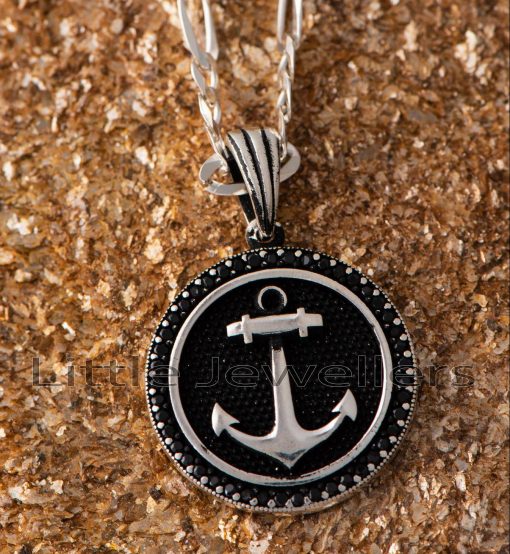 This sterling silver necklace features a finely detailed anchor pendant that you can wear every day to remind you of the commitment of a strong relationship.