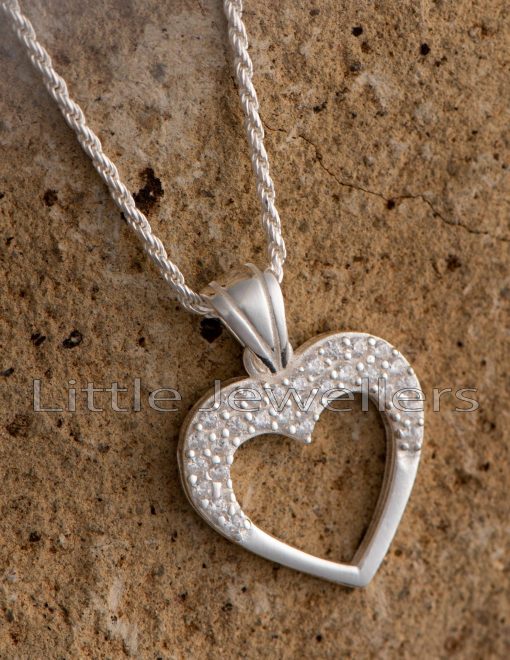 This silver heart necklace is lovely and shimmers in the light. A heart necklace represents love and deep affection for someone.