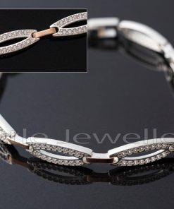 This delicate yet durable gold and silver link bracelet is made of sterling silver and will quickly become a favorite accessory.
