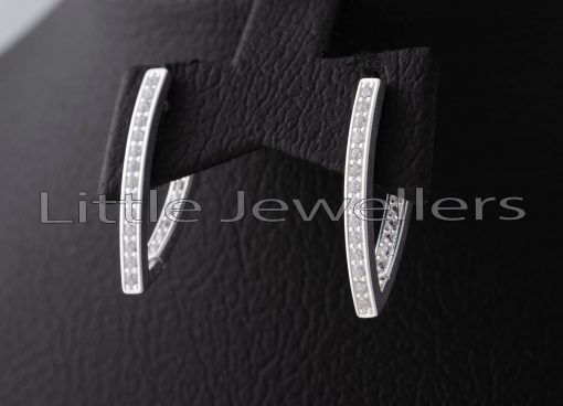 A pair of swanky sterling silver loop earrings