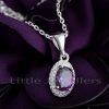 This gorgeous deep purple cz amethyst pendant necklace is great for February birthdays.