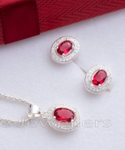 This ruby-red cz necklace is the right blend of fire and sparkle to take your jewelry collection to the next level.