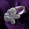 This marcasite sterling silver butterfly ring represents new beginning, growth, and the closure of old cycles.