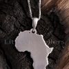 This exquisite and unique pendant necklace is inspired by the map of Africa.