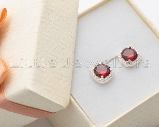 These classic red stud earrings are sterling silver, hypoallergenic, and stunning!