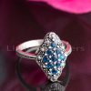 Show off your birthstone with this elegant marcasite vintage style blue stone silver ring for women.