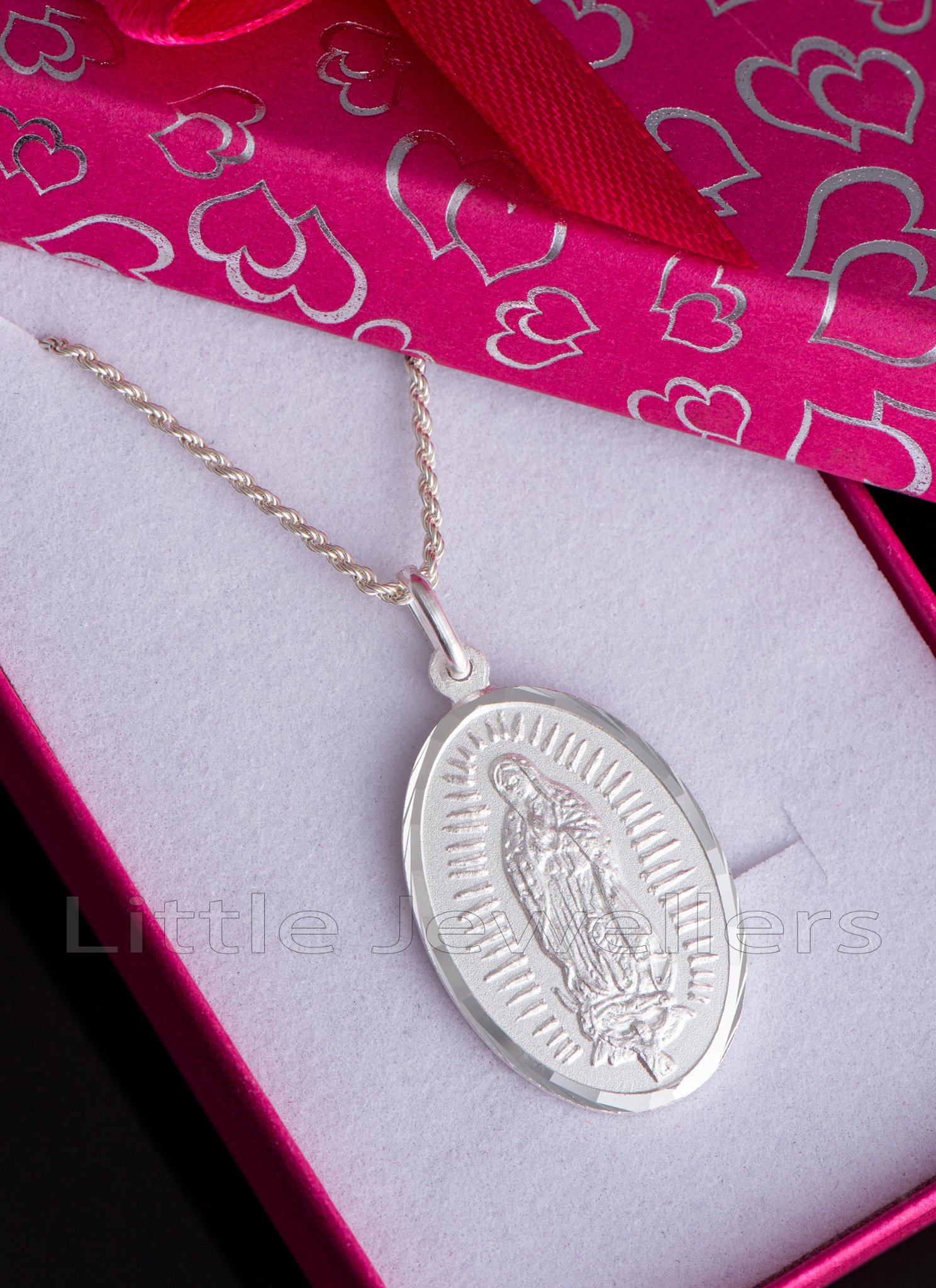 ChicSilver Virgin Mary Necklace 925 Sterling Silver Miraculous Medal Oval Pendant  Catholic Religious Christian Jewelry - Walmart.com