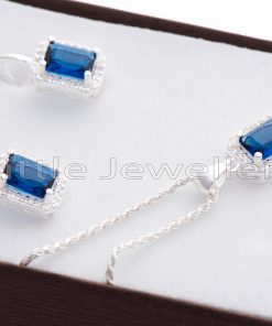 This stunning sapphire necklace and earring set is a must-have for your jewelry collection!
