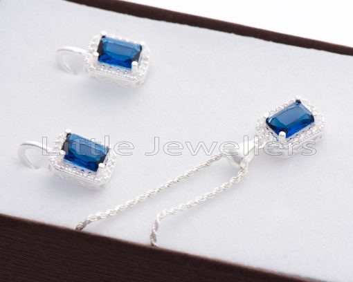 This stunning sapphire necklace and earring set is a must-have for your jewelry collection!