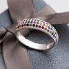 Show yourself or someone special just how much you care with this shimmering sterling silver multi-colored ladies ring.