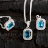 Add a touch of elegance to your look with this beautiful aquamarine jewelry set!