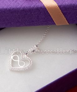This beautiful infinity heart necklace, crafted with only the finest materials, will stand as a priceless symbol of your bond for years to come.