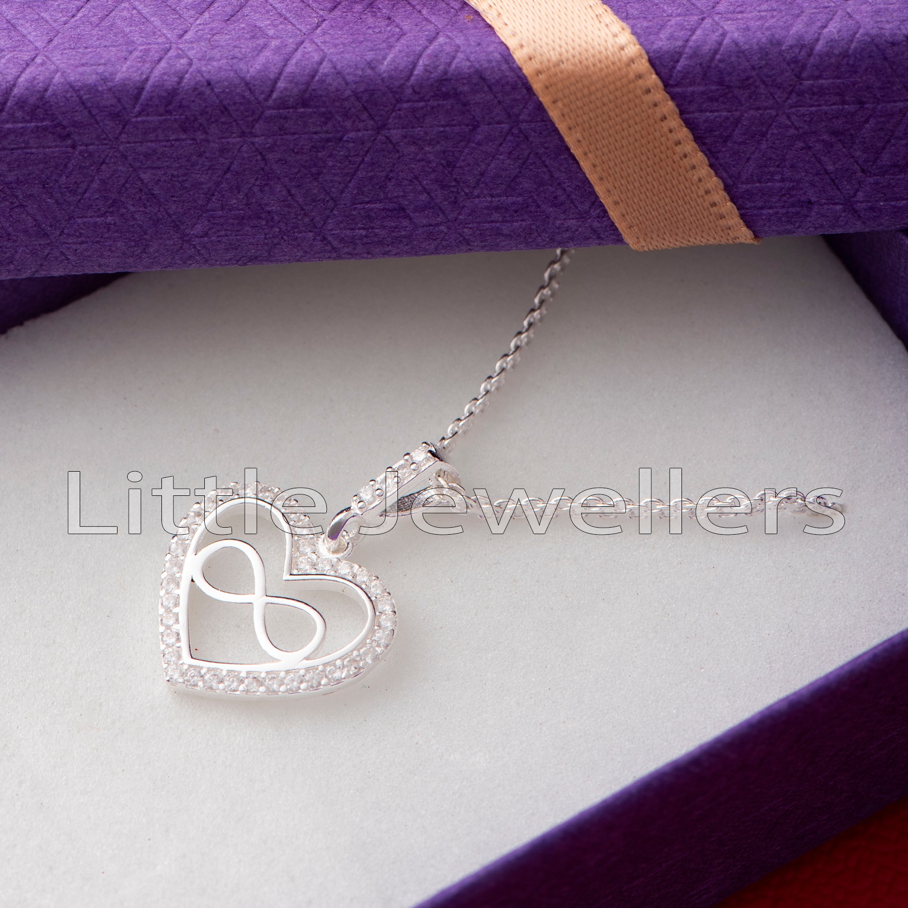 Infinity heart store pendant necklace