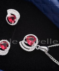 This Valentine's Day, show your love how much you care with this gorgeous red jewelry set. This delightful gift will bring a smile to your partner's face!