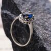 Add a classic touch to any outfit with this stunning blue sapphire ring! Crafted with marcasite accents for a vintage aesthetic, this timeless September birthstone ring is perfect for any occasion.