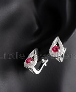 Add some chic vibes to your look with these sterling silver red earrings for women. Featuring a beautiful red zirconia stone, these earrings are sure to give you stylish flair.