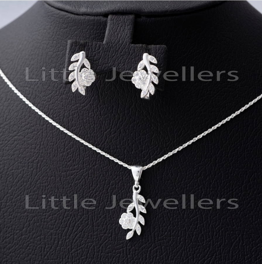 silver necklace set