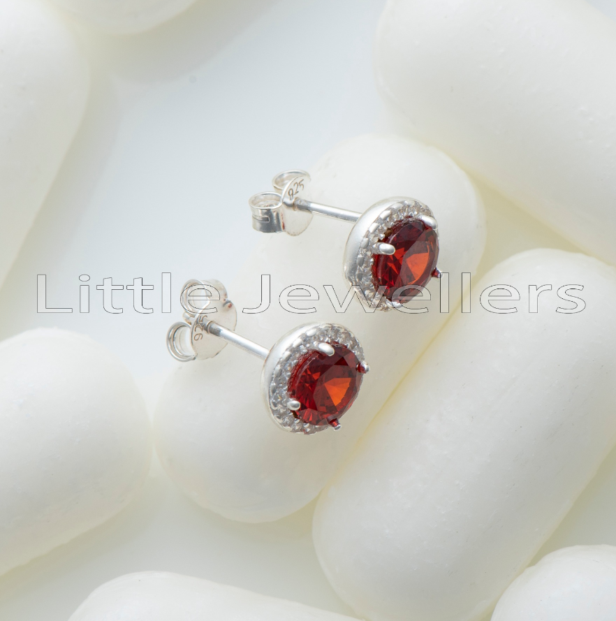 red sterling silver earrings