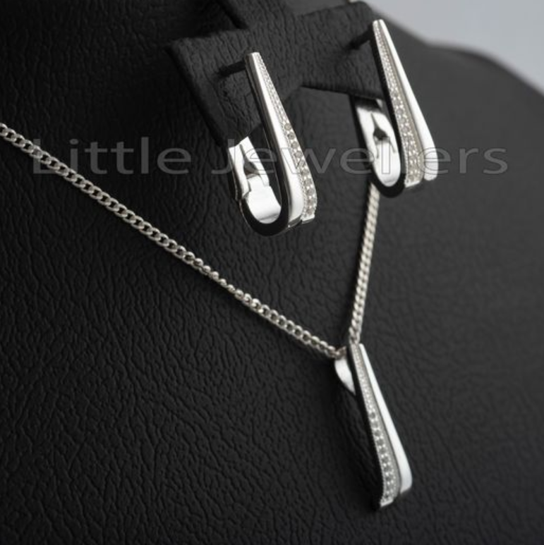 silver necklace set