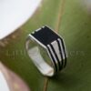 Get this unique silver jewellery for men featuring an edgy pattern with striking black stripes. Add this extraordinary silver men ring to your collection and experience the elegant flair it brings.