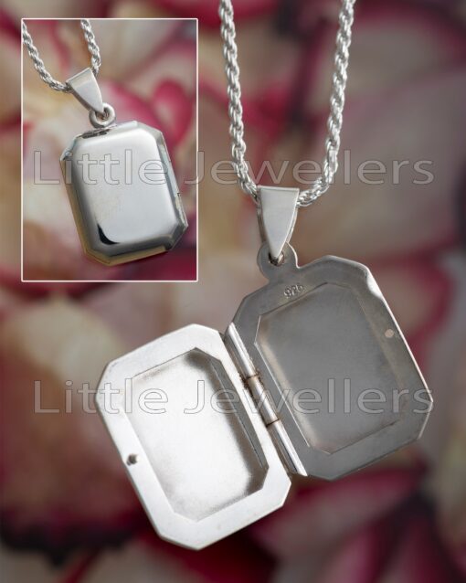 Shop exquisite locket jewelry in Nairobi with this sterling silver necklace and add a unique engraving for an extra special touch. Comes with a sturdy rope chain for a secure fit.