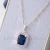Add a touch of elegance to your look with this stunning Sterling Silver CZ Sapphire Blue Necklace. Its beautiful sapphire blue color and figaro silver chain make it perfect for everyday wear.