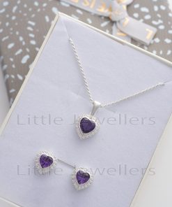 Show your love this season with a beautiful silver heart-shaped jewelry set with an amethyst stone. Get the perfect gift delivered in Nairobi, Kenya. Shop now and make someone special happy.