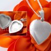 Treasure Memories: Engravable Silver Heart Locket with Durable Cuban Chain