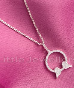 A Promise of Love: Sterling Silver Lovebird Pendant Necklace for Her