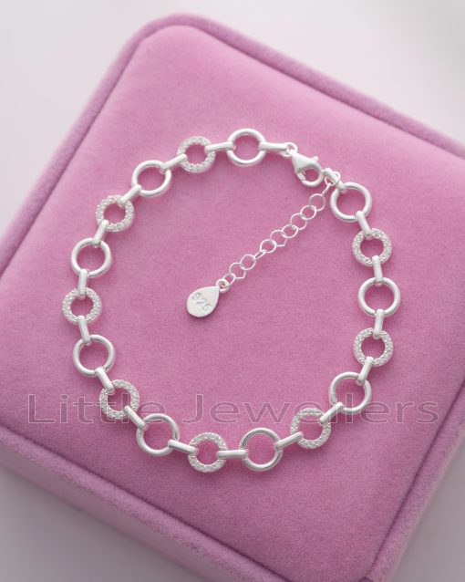 An Adjustable CZ Silver Bracelet That Crowns Your Wrist with Brilliance