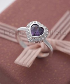 Promise Ring for Daughter: Silver purple Heart | Nairobi