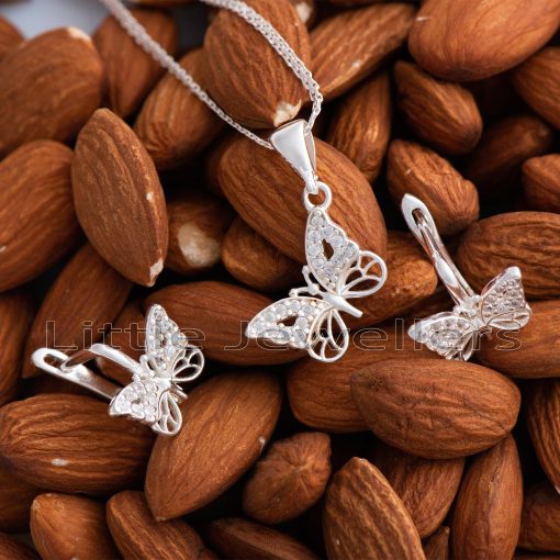 Spread your wings and take flight in the new year with this stunning sterling silver butterfly jewelry set
