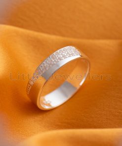 Silver Wedding Band for Women | CZ Stones