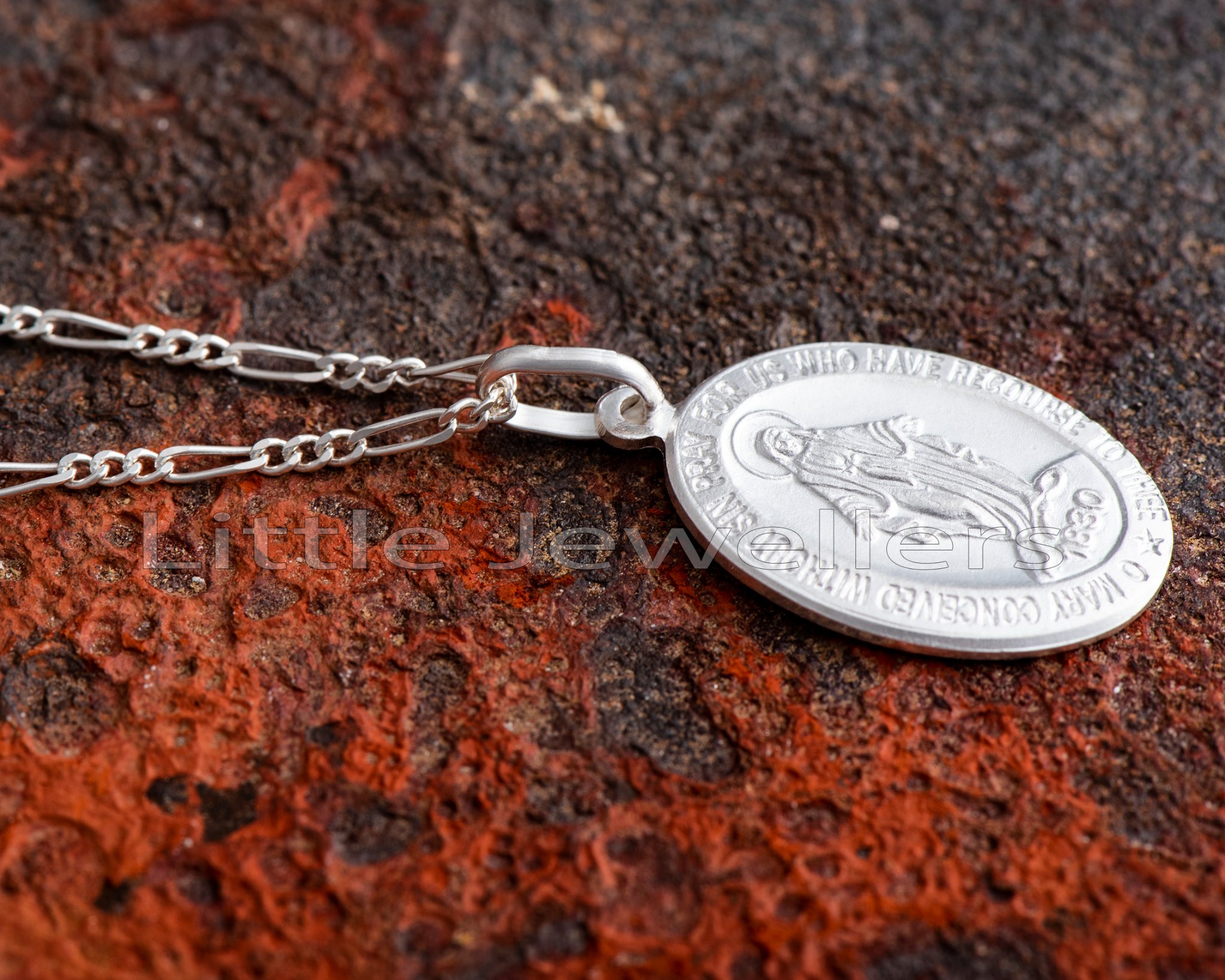 Miraculous Medal Silver Pendant - Virgin Mary Necklace - Little Jewellers