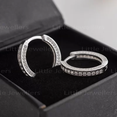 Elegant Loop Earrings with Sparkling Zirconia Gems