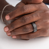 Black tungsten ring for men in Kenya – scratch-resistant, bold, and modern wedding band