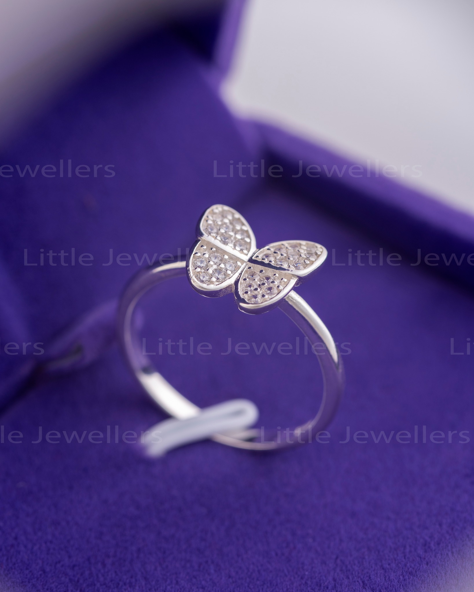 Butterfly Ring Nairobi | Sparkling Size 9 CZ Silver Ring